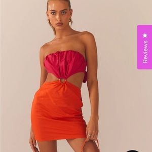 Never worn, with tags , cotton red and orange